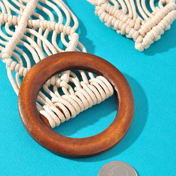 Urban Outfitters Woven Waxed Macrame Boho Bohemian Style Buckle Belt in 3 Colors - Picture 13 of 16